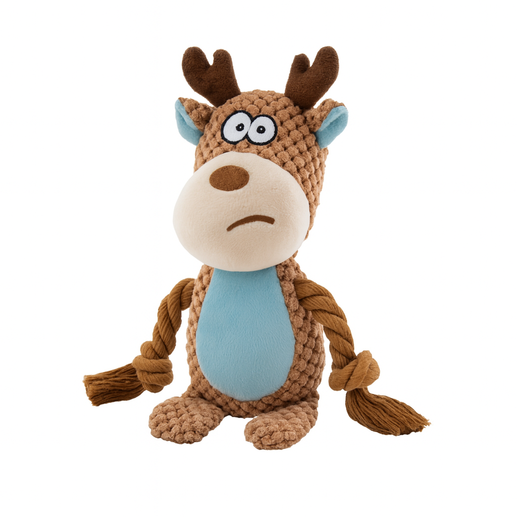 JUGUETE DE PELUCHE CHIRRIANTE CON CUERDA - Trokales