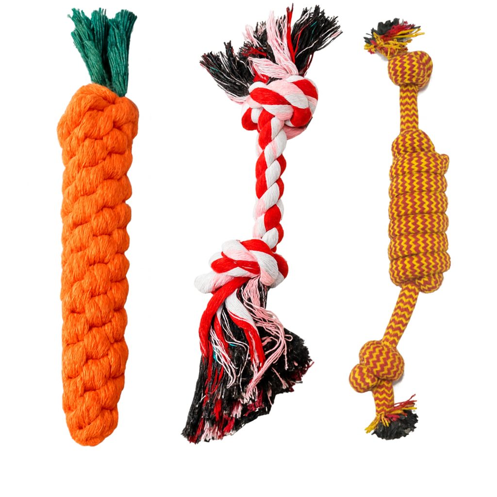 PACK DE TRES JUGUETES PARA PERROS - Trokales