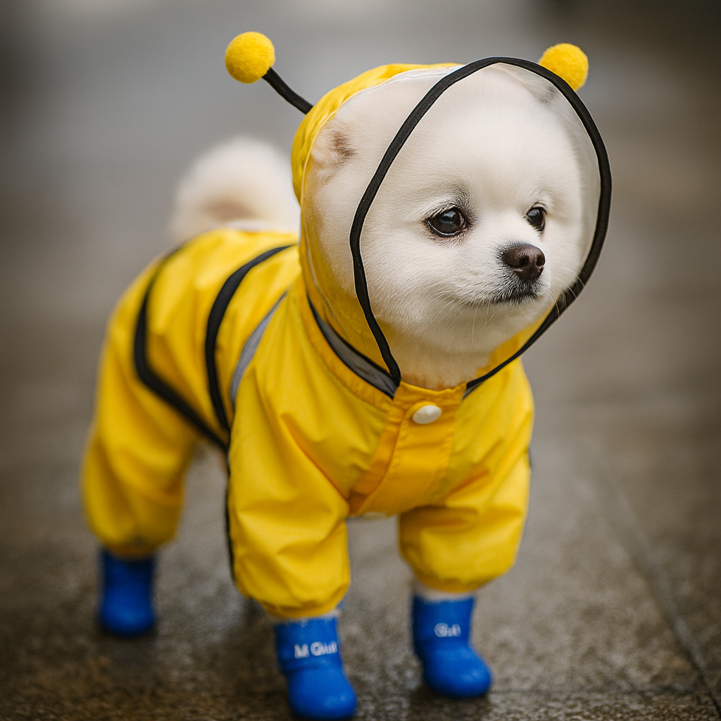 IMPERMEABLE CON CAPUCHA PARA MASCOTAS - Trokales